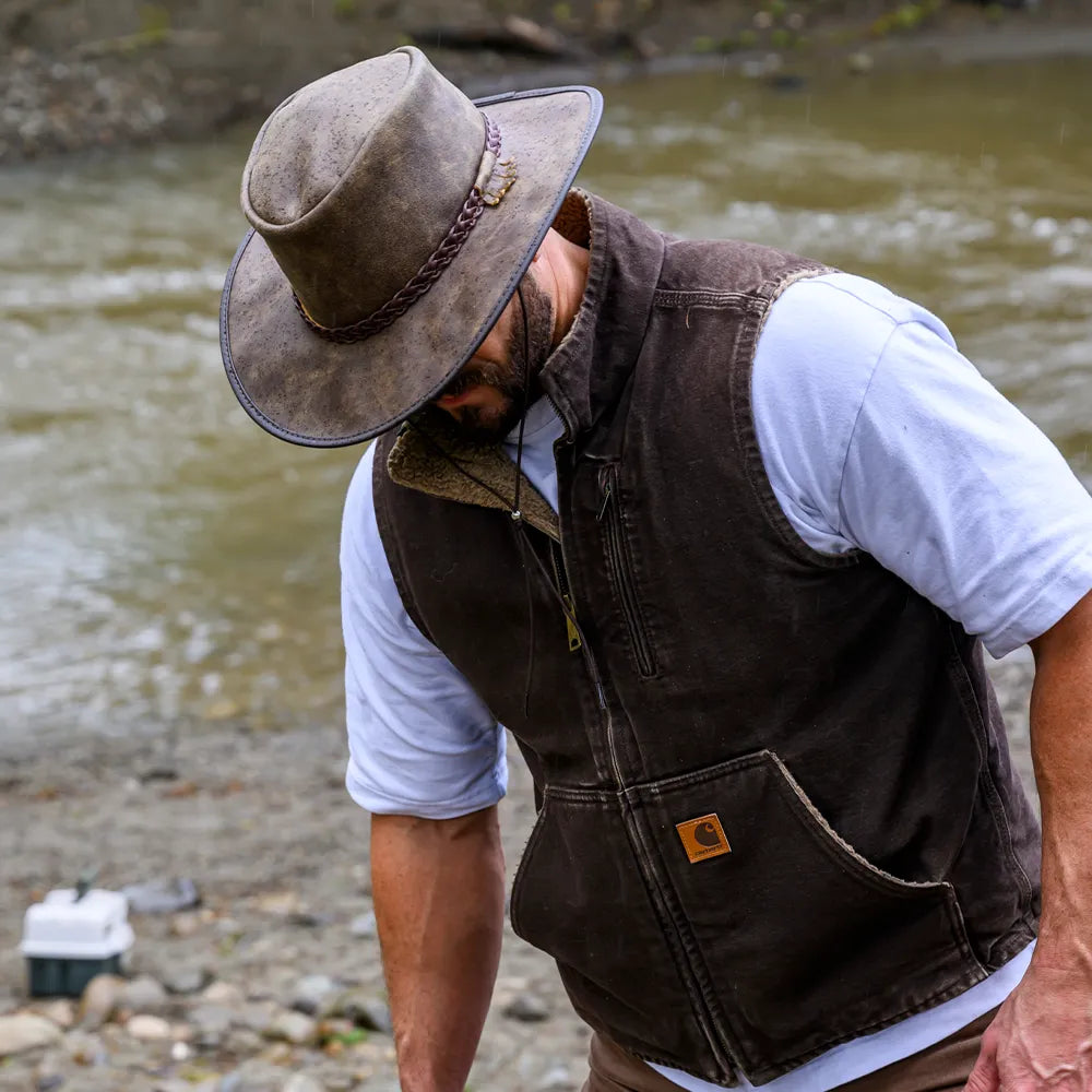 Crusher | Mens Crushable Leather Outback Hat