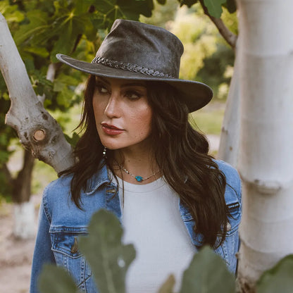 Crusher | Womens Leather Crushable Outback Hat