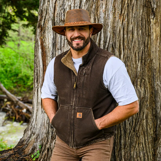 Crusher | Mens Crushable Leather Outback Hat