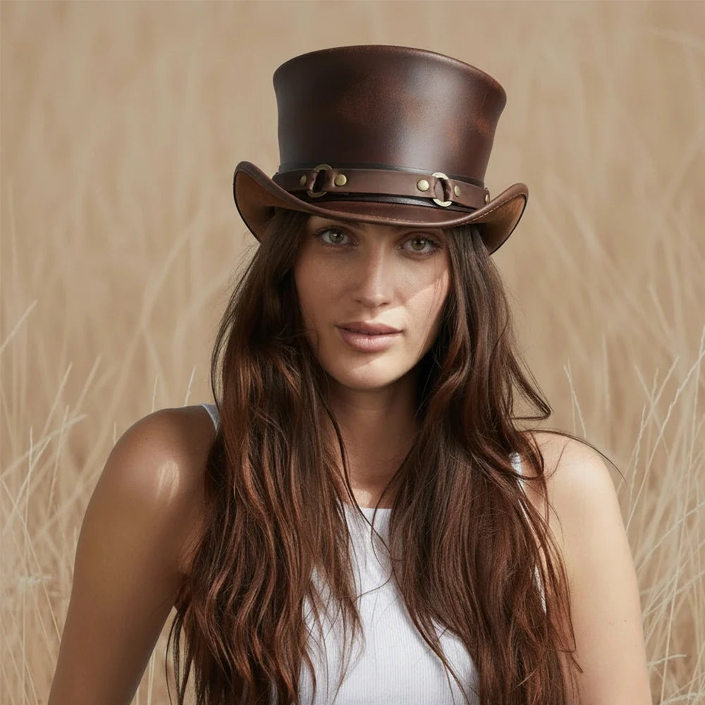 El Dorado SR2 | Womens Leather Top Hat with SR2 Hat Band