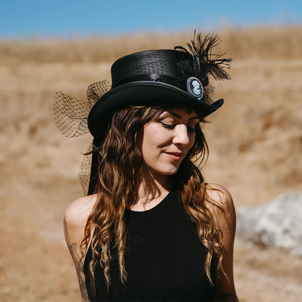 Fancy | Womens Victorian Leather Top Hat