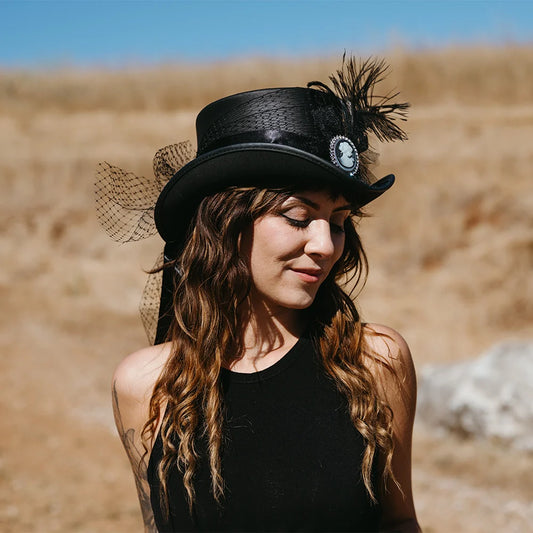 Fancy | Womens Victorian Leather Top Hat
