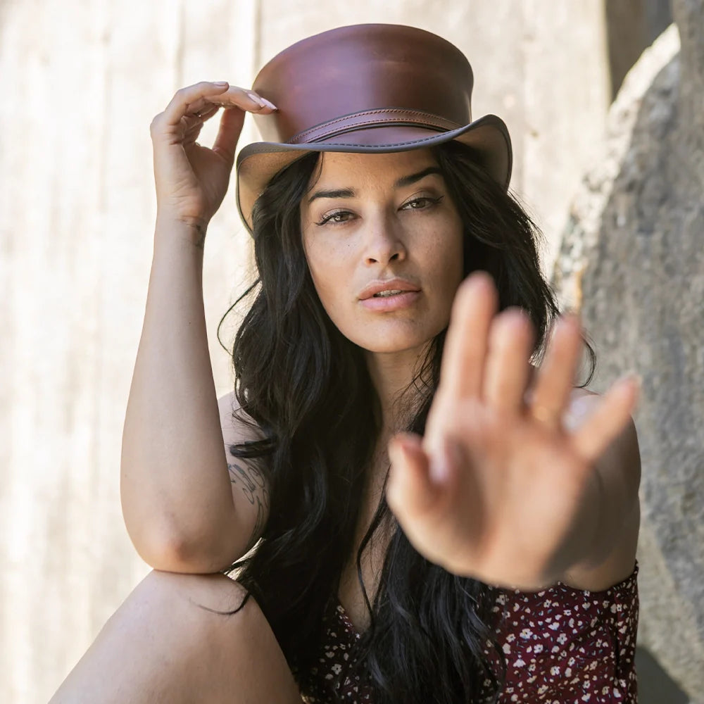 Hampton | Womens Leather Top Hat