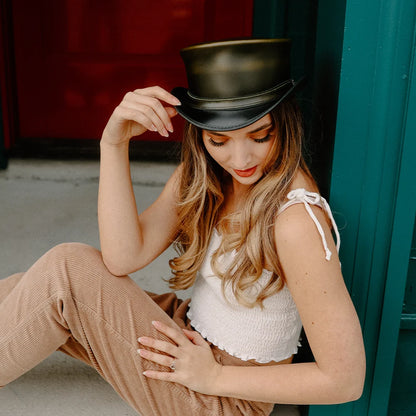Hampton | Womens Leather Top Hat