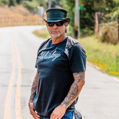 Hampton | Mens Leather Top Hat with Leather Hat Band