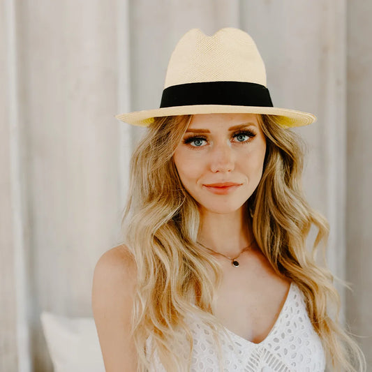 Havana | Womens Toyo Straw Panama Hat with Downturned Brim