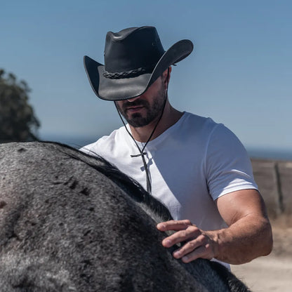 Hollywood | Mens Leather Cowboy Hat
