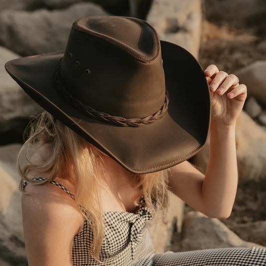 Hollywood | Womens Leather Cowgirl Hat