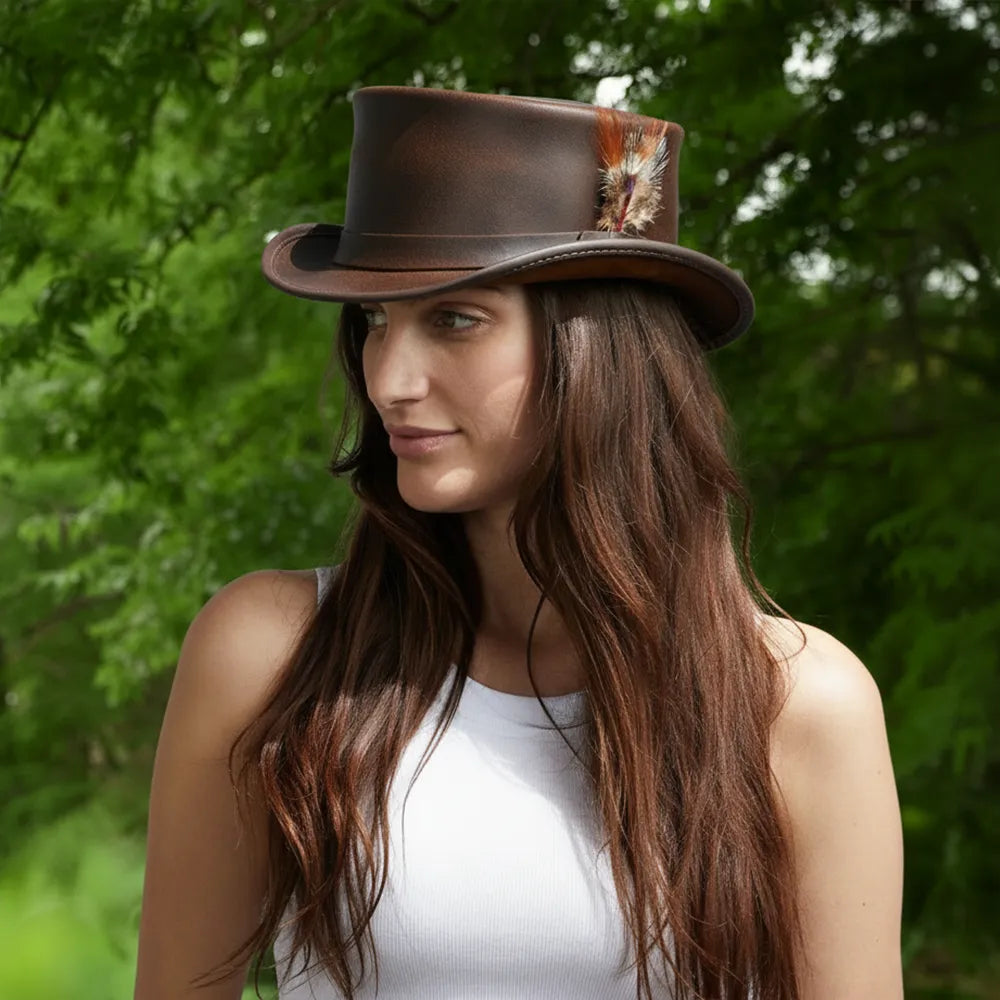 Marlow LT | Womens Leather Top Hat with LT Hat Band