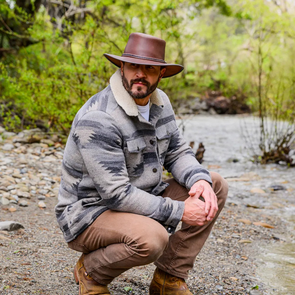 Midnight Rider | Mens Leather Outback Hat