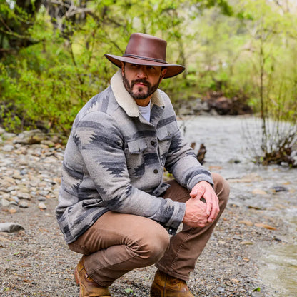 Midnight Rider | Mens Leather Outback Hat