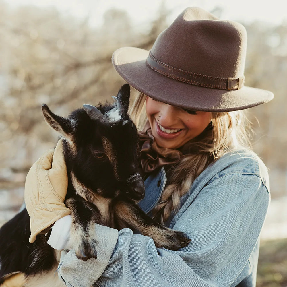 Moab | Womens Crushable Wool Felt Safari Hat with Leather Band