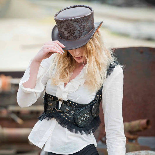 Parlor | Womens Genuine Leather Top Hat