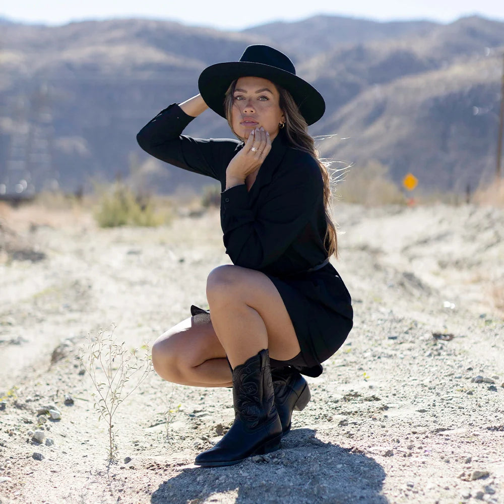 Rancher | Womens Wide Brim Felt Fedora Hat