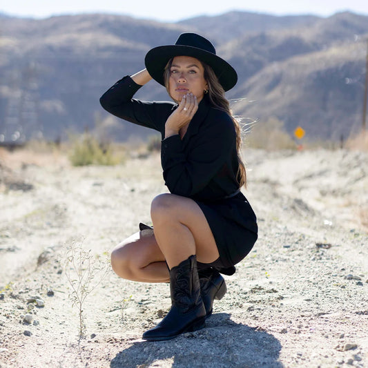 Rancher | Womens Wide Brim Felt Fedora Hat