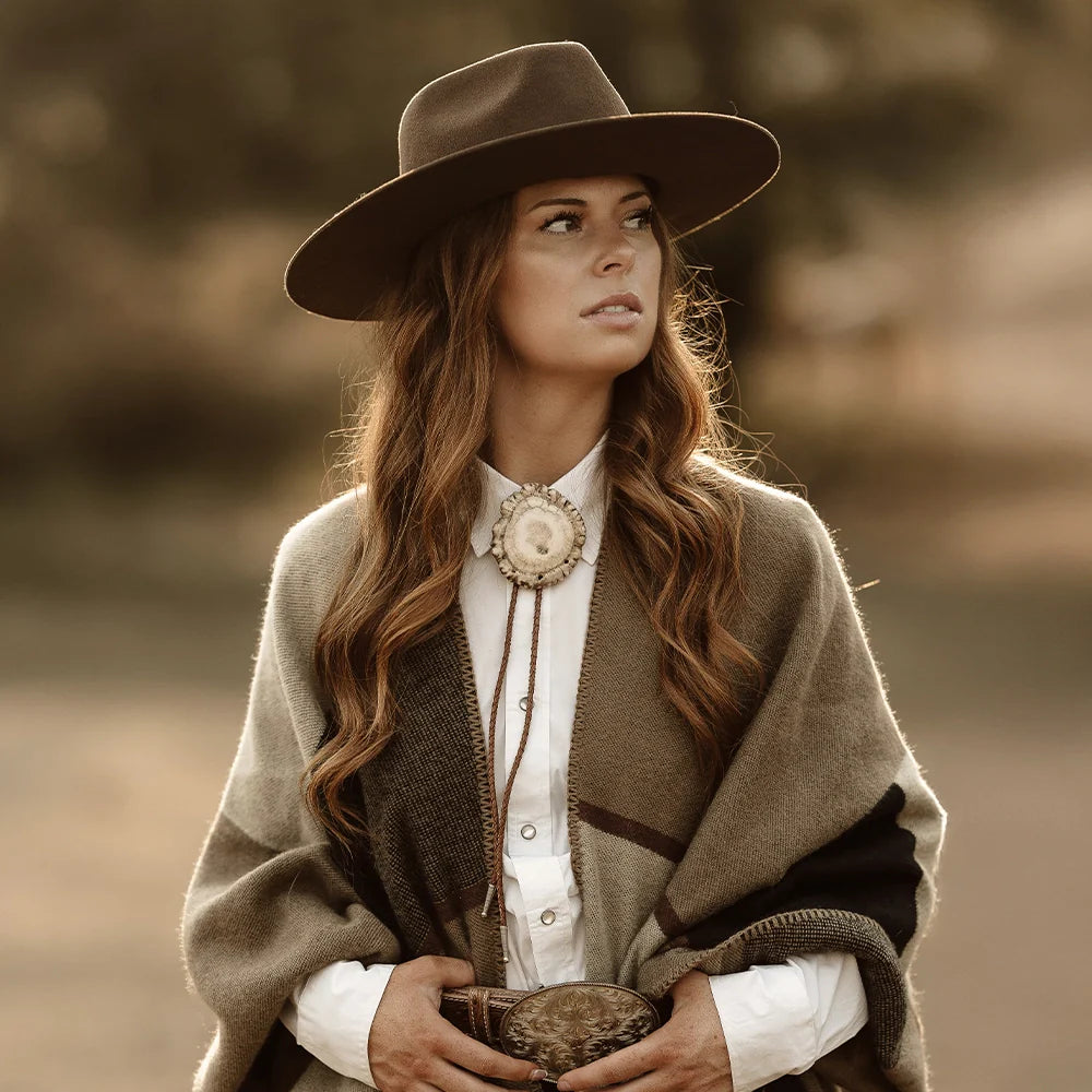 Rancher | Womens Wide Brim Felt Fedora Hat