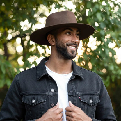 Rancher | Mens Wide Brim Felt Fedora Hat