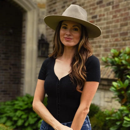 Rancher | Womens Wide Brim Felt Fedora Hat