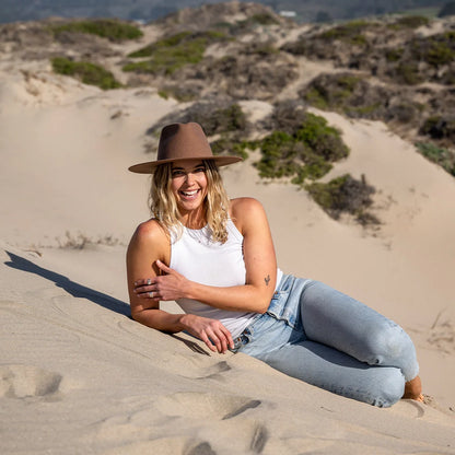 Rancher | Womens Wide Brim Felt Fedora Hat