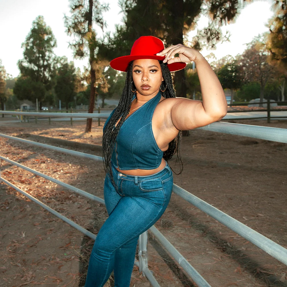 Rancher | Womens Wide Brim Felt Fedora Hat