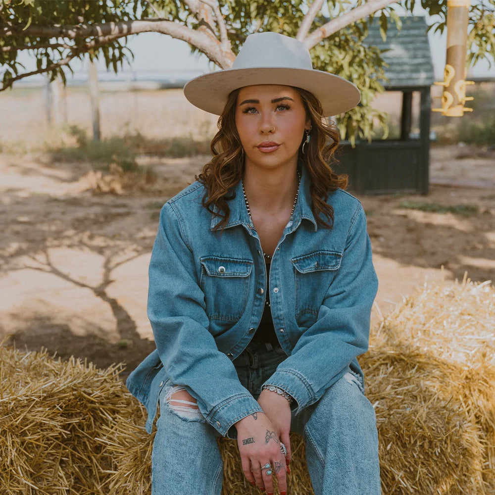 Rancher | Womens Wide Brim Felt Fedora Hat