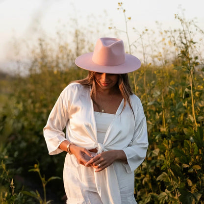 Rancher | Womens Wide Brim Felt Fedora Hat