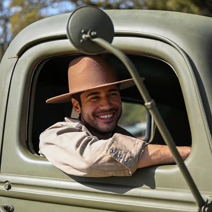 Rancher | Mens Wide Brim Felt Fedora Hat