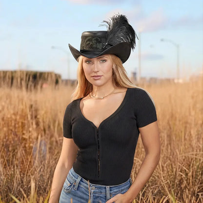 Reversible Ren | Womens Leather Festival Hat