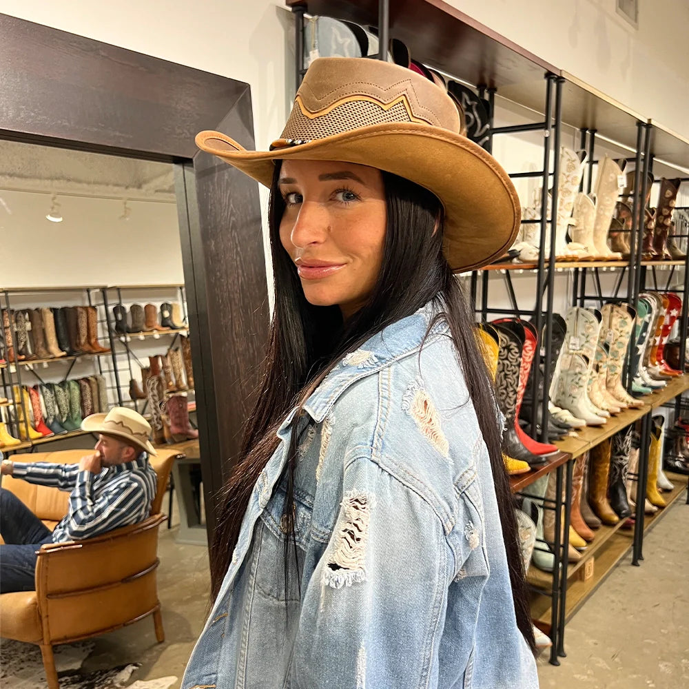 Sierra | Womens American Leather Cowgirl Hat