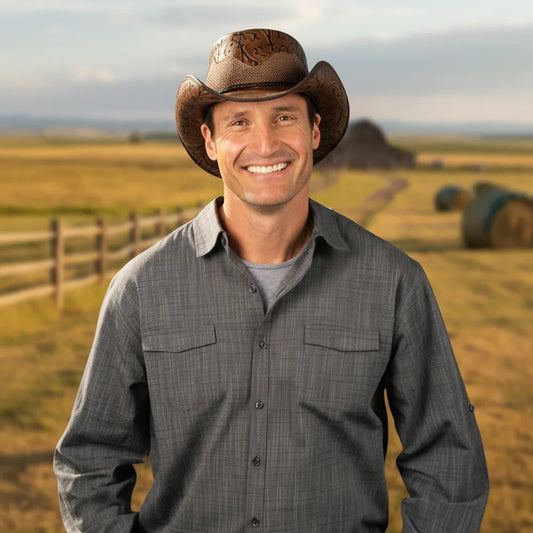 Sierra | Mens American Leather Cowboy Hat