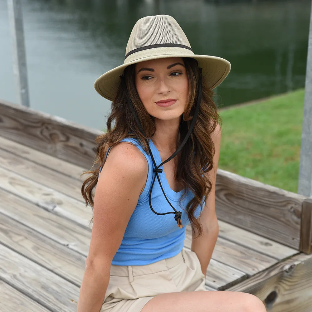 Smokey | Womens Nylon Outback Sun Hat with Mesh Sides