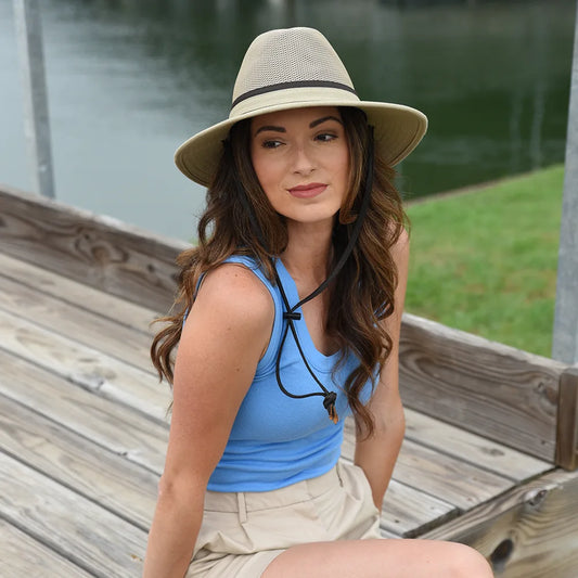 Smokey | Womens Nylon Outback Sun Hat with Mesh Sides
