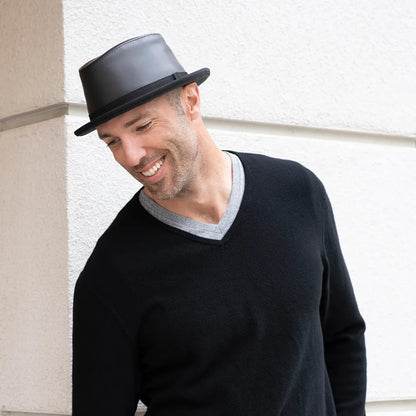 Soho | Mens Trilby Leather Fedora Hat