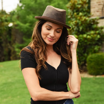 Soho | Womens Trilby Leather Fedora Hat