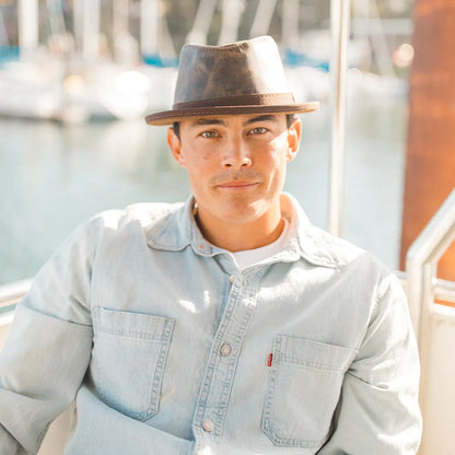 Soho | Mens Trilby Leather Fedora Hat