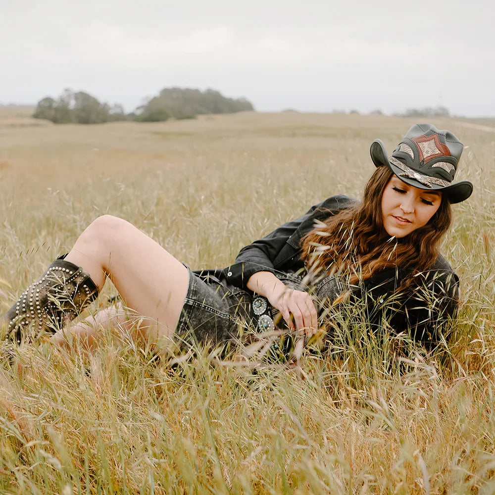Storm | Womens Leather and Rattlesnake Cowgirl Hat