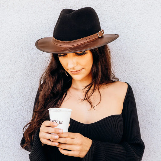 Summit | Womens Felt Leather Fedora Hat