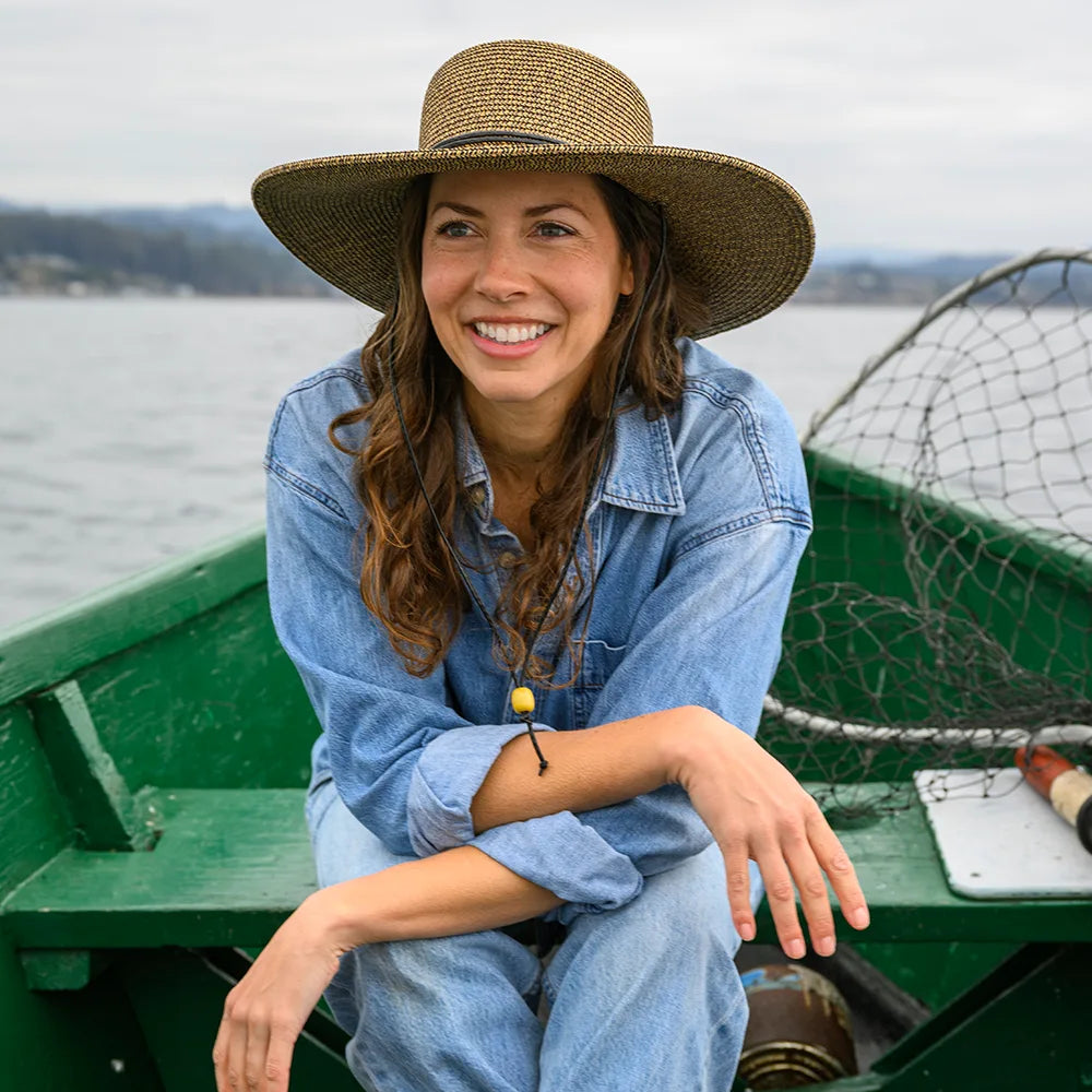 Trevi | Womens Wide Brim Straw Sun Hat