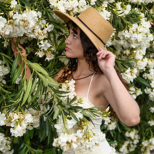 Trevi | Womens Wide Brim Straw Sun Hat