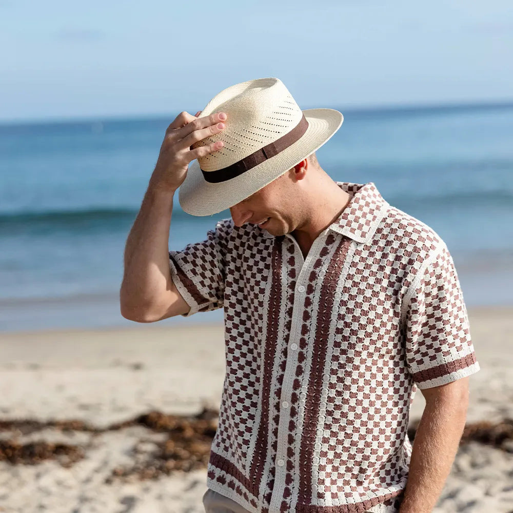 Tulum | Mens Genuine Panama Straw Fedora Hat