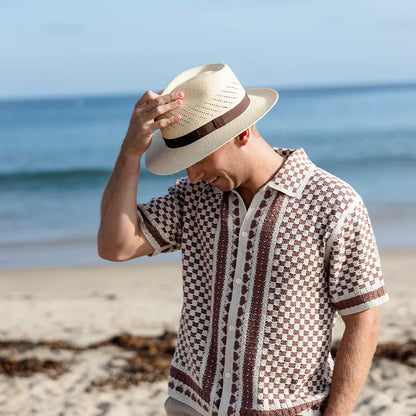 Tulum | Mens Genuine Panama Straw Fedora Hat