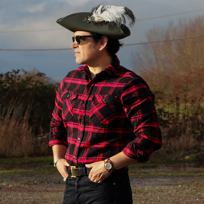 Barbossa | Mens Leather Tricorn Hat with Feather Plume