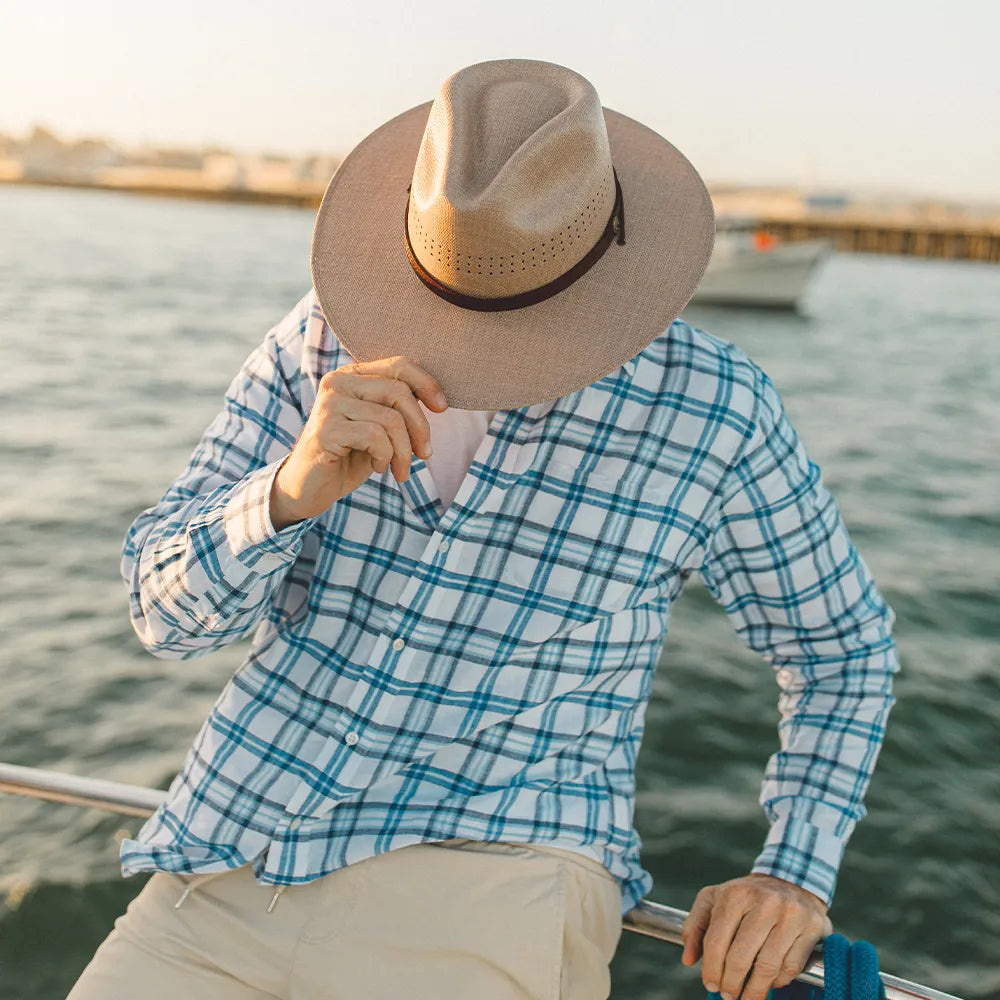Barcelona | Mens Wide Brim Firm Straw Sun Hat