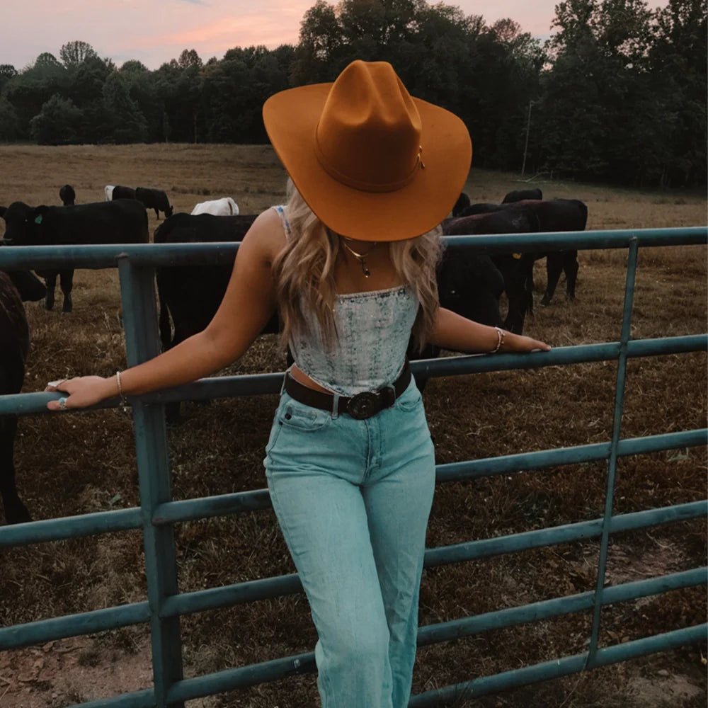 Cattleman | Womens Felt Cowgirl Hat with Western Hat Band