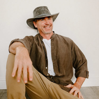 Crusher | Mens Crushable Leather Outback Hat