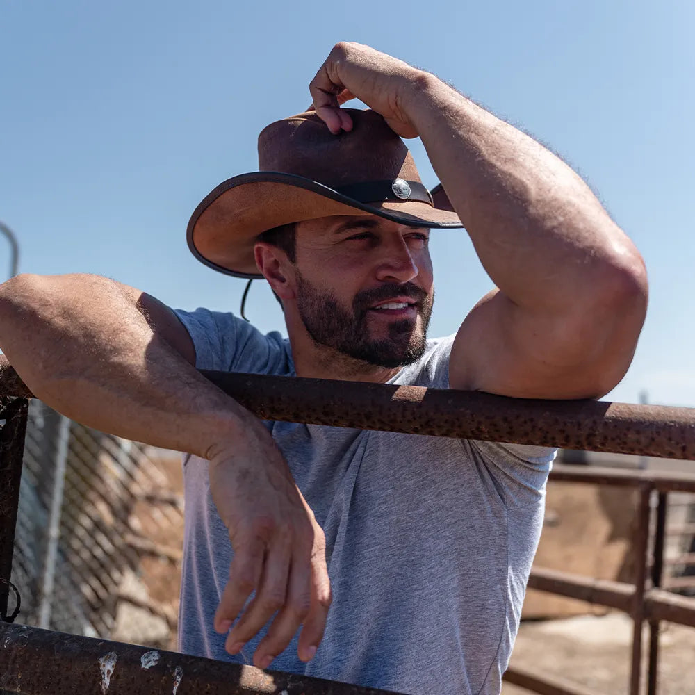 Cyclone | Mens Leather Cowboy Hat