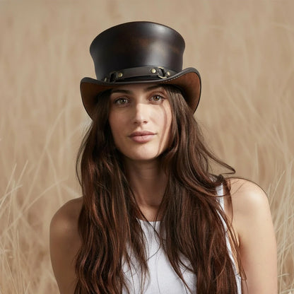 El Dorado SR2 | Womens Leather Top Hat with SR2 Hat Band