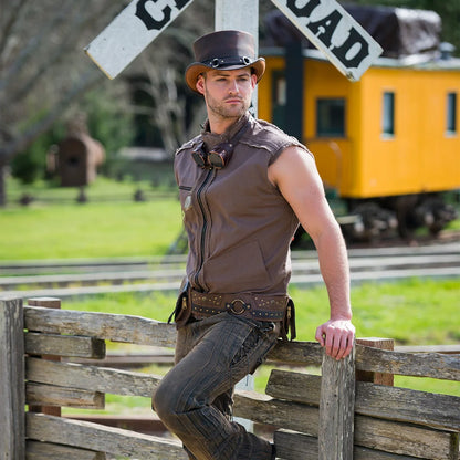 El Dorado SR2 | Mens Leather Top Hat with SR2 Hat Band