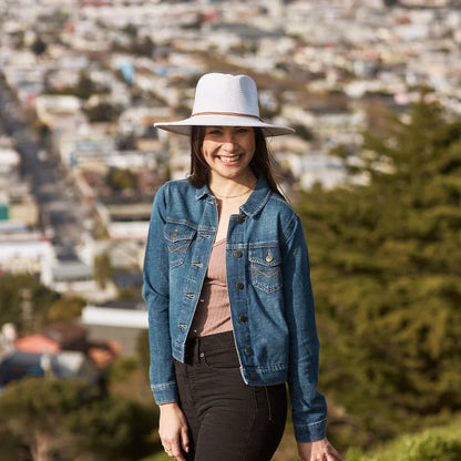 Felix | Womens White Wide Brim Straw Sun Hat