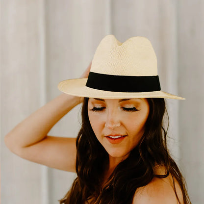 Havana | Womens Toyo Straw Panama Hat with Downturned Brim